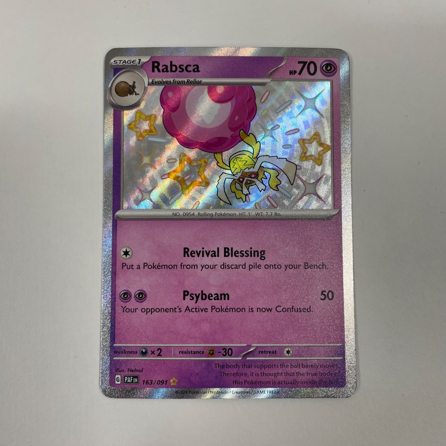 Rabsca (163/091) [Scarlet & Violet: Paldean Fates] Heavily Played Holofoil