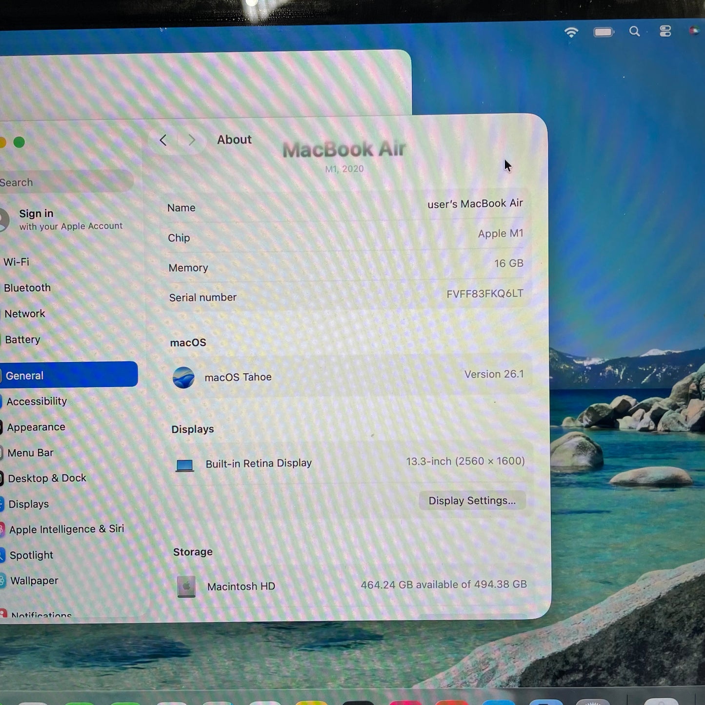 2020 Apple MacBook Air 13.3" M1 8 Core 3.2GHz 8GB RAM 256GB SSD A2337