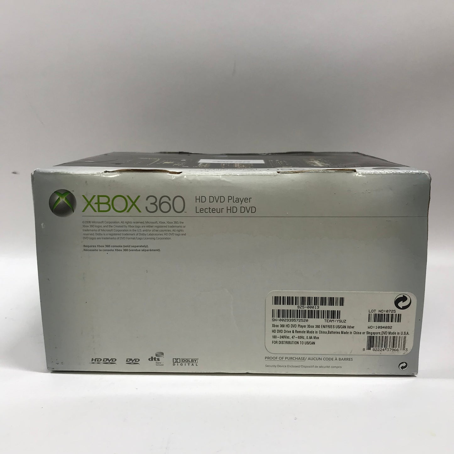 Microsoft Xbox 360 HD DVD Player White 9Z5-00013 For Xbox 360